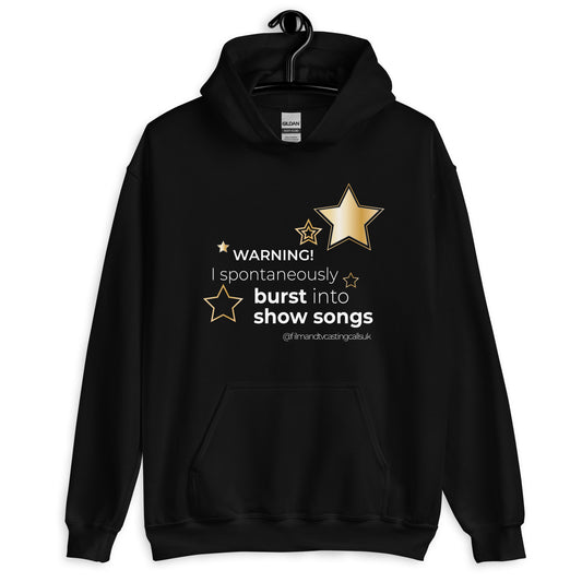 "Warning! I Spontaneously Burst Into Show Songs" Adult Hoodie